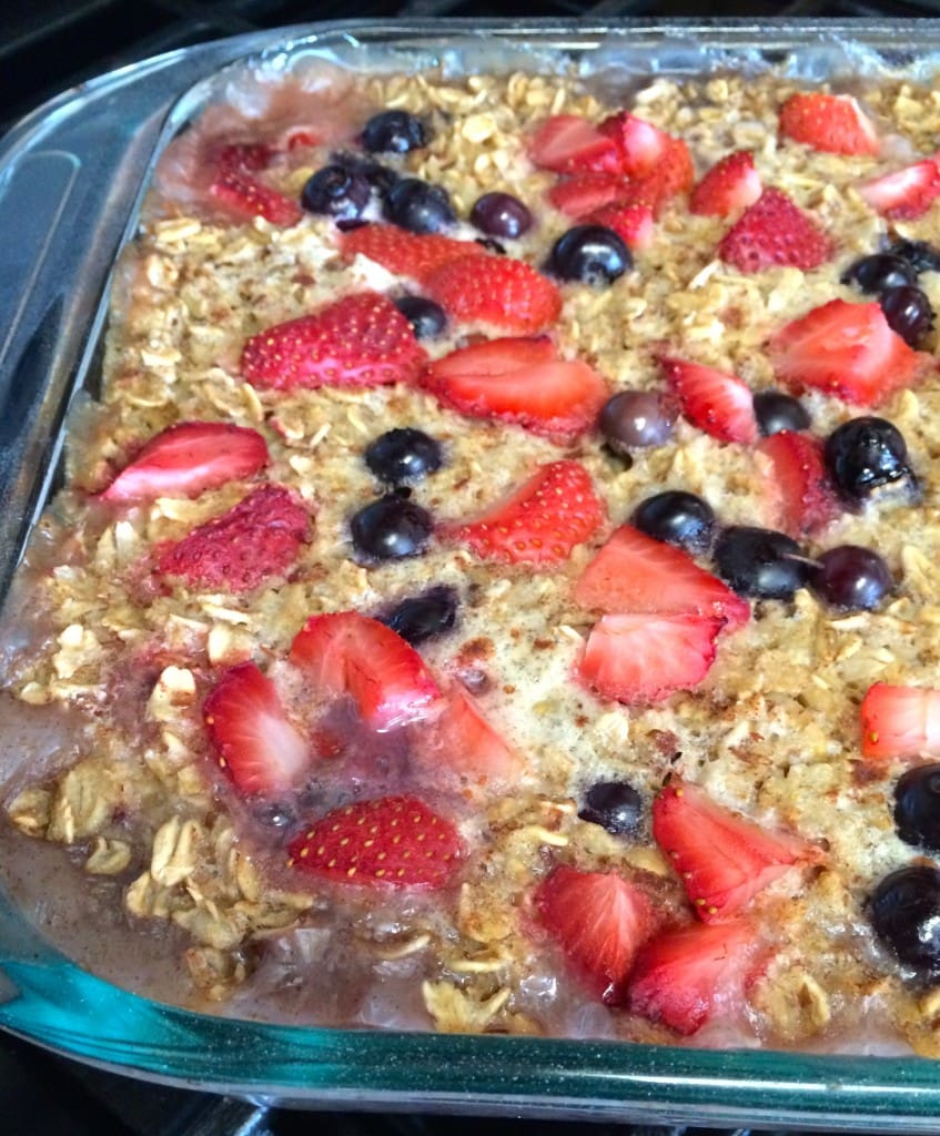 close up shot of Berry Baked Oatmeal
