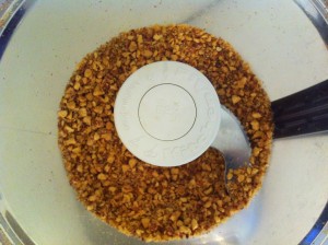 crushed almonds in food processor