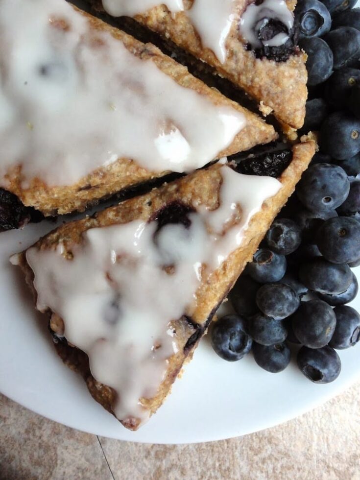 Lemon Blueberry Scones at an angle