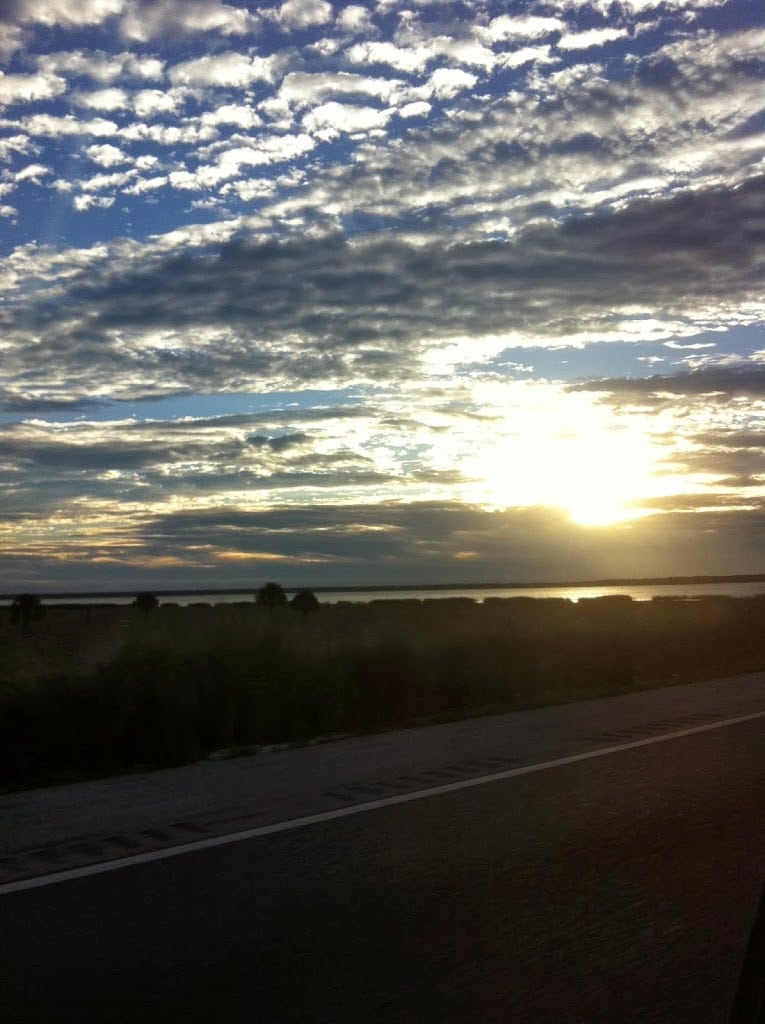 sunrise on drive to gatlinburg tennessee