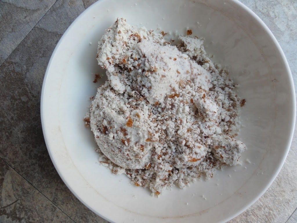 almond pulp freezer fudge mixed dry ingredients