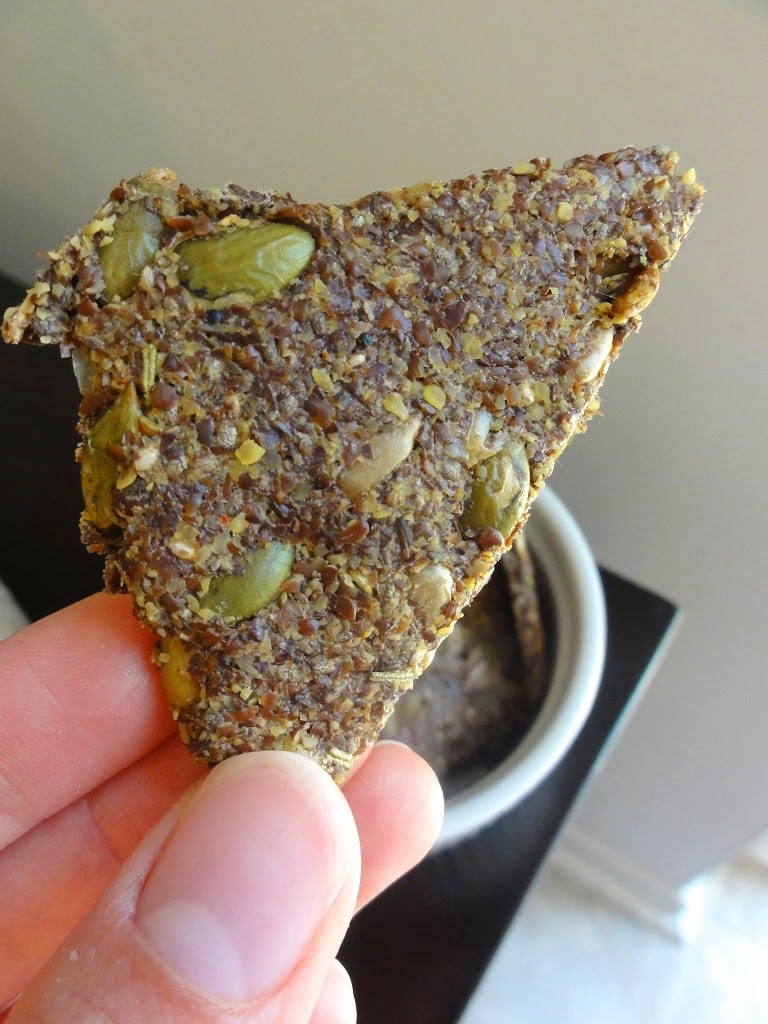 Rosemary Power Seed Crackers and Avocado Hummus