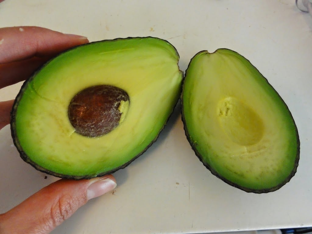 sliced in half avocado
