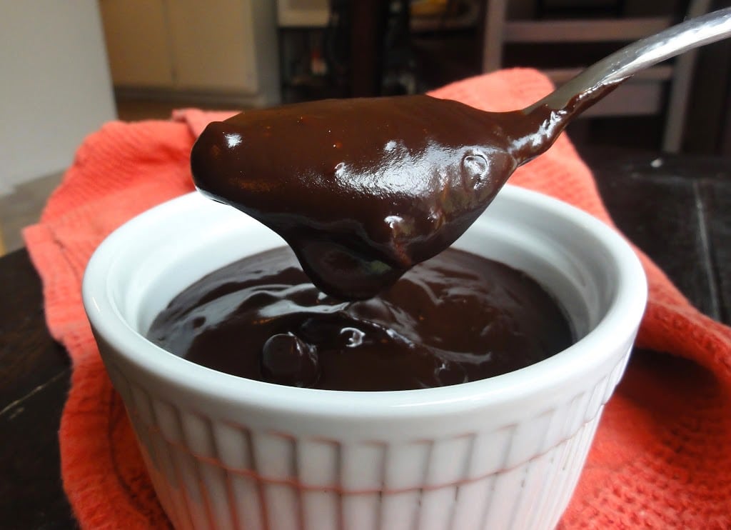 scooped Vegan Fudge Sauce