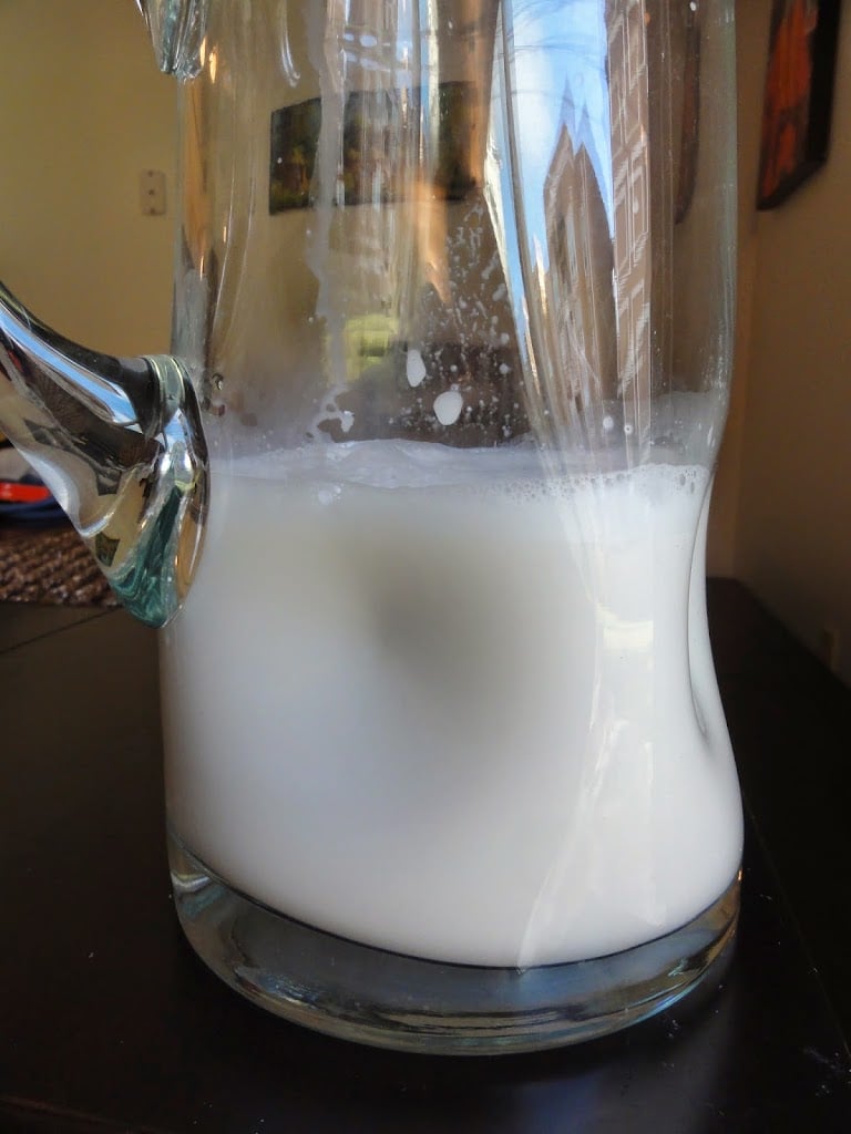 almond milk in a jug