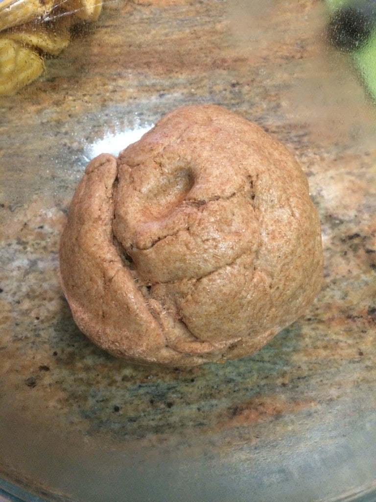 vegan whole wheat bagel dough before rising