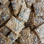 Whole Wheat Sesame Crackers on tray