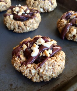 Vegan Snickers Thumbprint Cookies