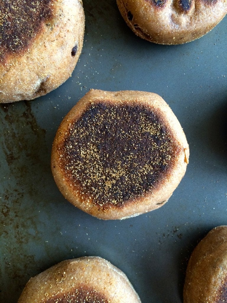 Whole Wheat Cinnamon Raisin English Muffins