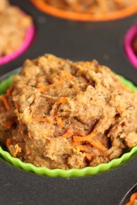 Butternut Carrot Whole Wheat Vegan Muffins in a muffin pan