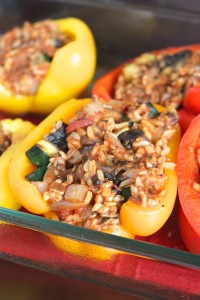 Portobello and Rice Stuffed Peppers