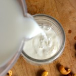 Homemade Cashew Milk being poured