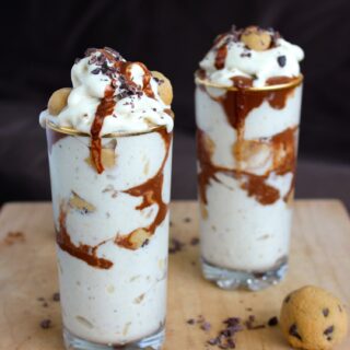 Two Peanut Butter Cookie Dough Banana Ice Cream Blizzards