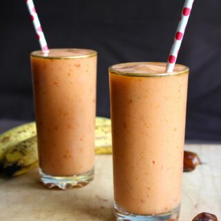 two Papaya Date Smoothies