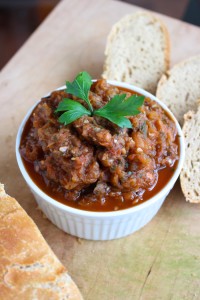 Traditional Moroccan Eggplant Salad from above