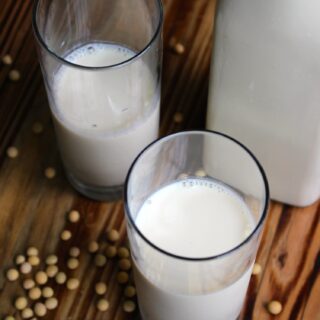 Homemade Soy Milk in two glasses