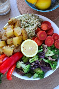 Cilantro Lemon Rice, Spicy Potatoes, Veggies & Tahini Dressing 3