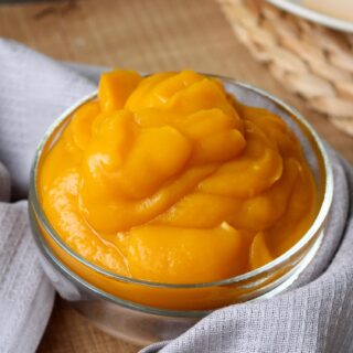 Homemade Pumpkin Puree in a bowl