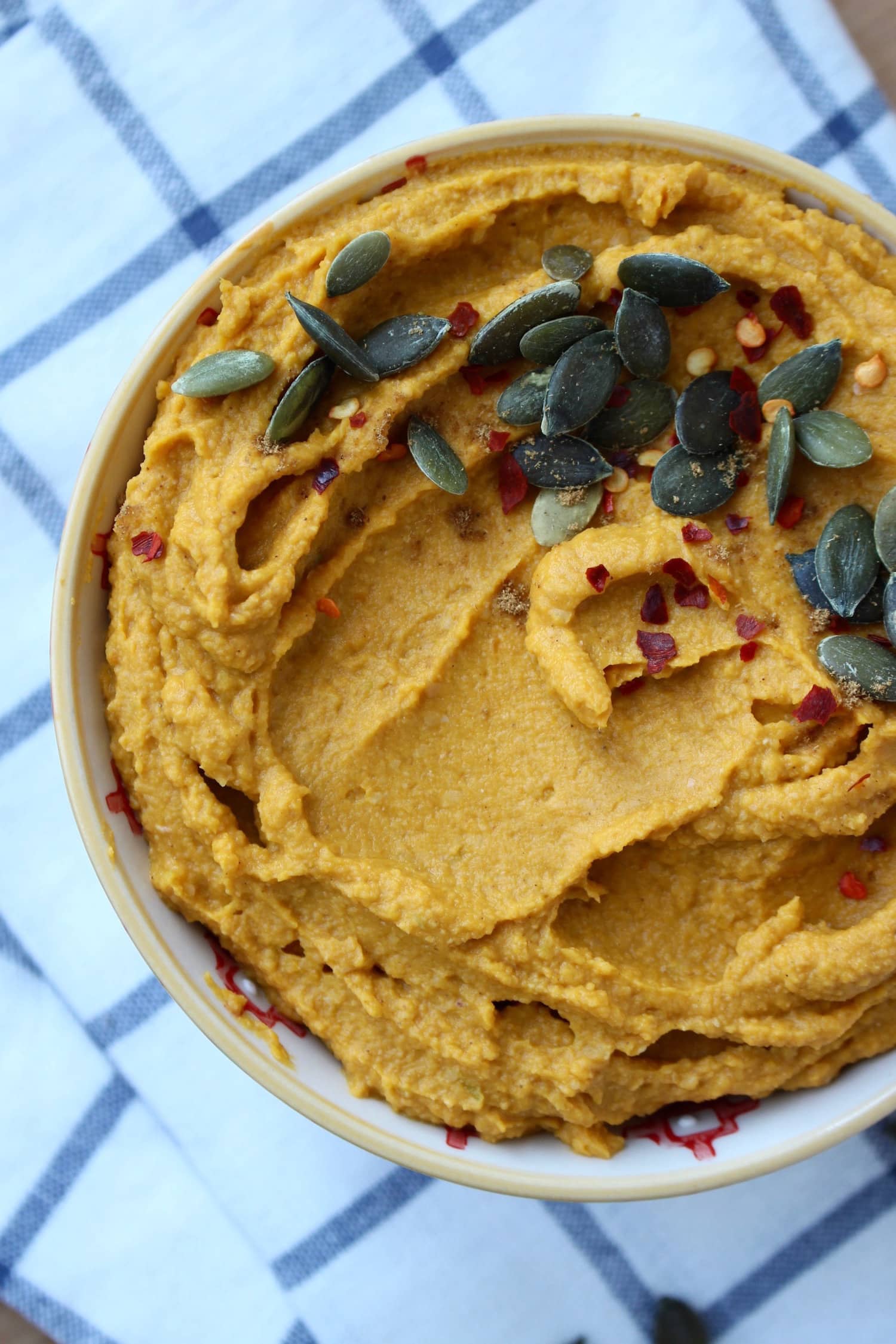 Pumpkin Hummus in a bowl