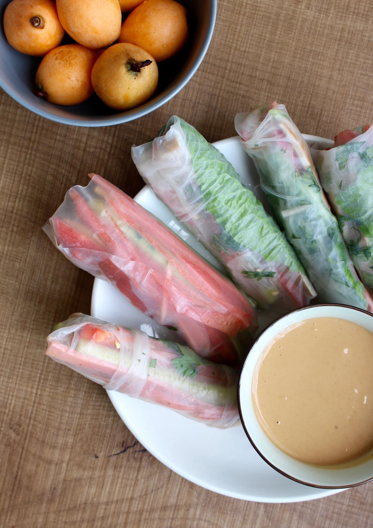 Homemade Spring Rolls with Low-Fat Peanut Sauce 4