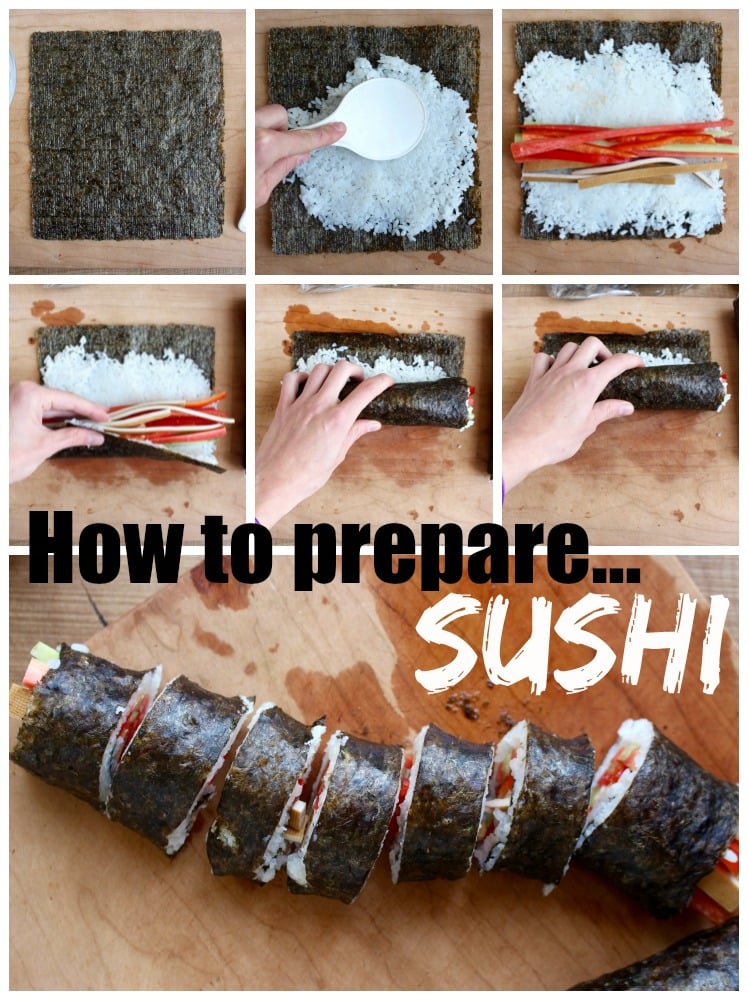 How to prepare sushi Collage