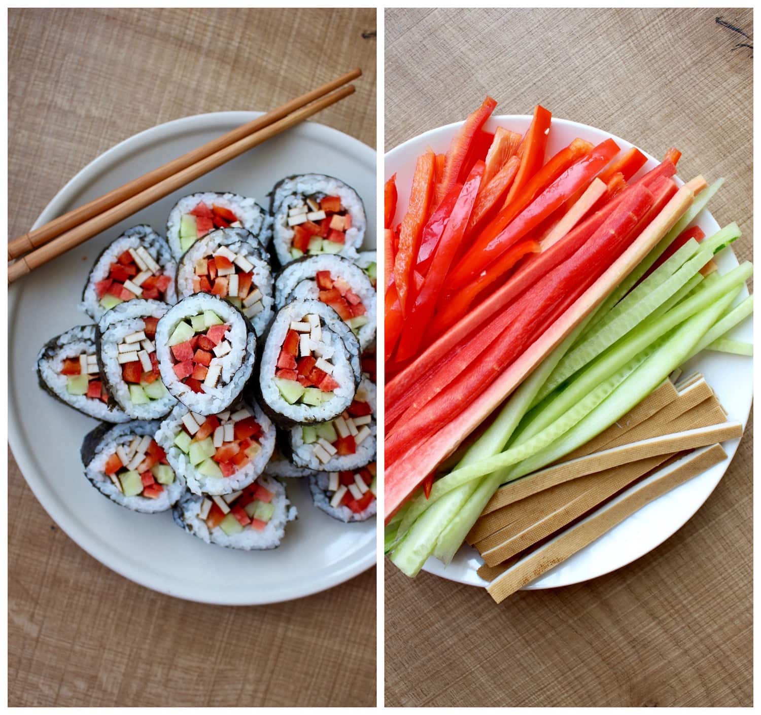 Sushi and fillings Collage