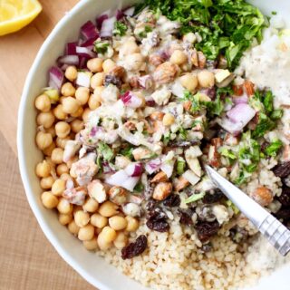 Brown Rice Salad with Italian Tahini Dressing