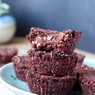 Vegan Toasted Coconut Chocolate Chunk Brownies on a plate