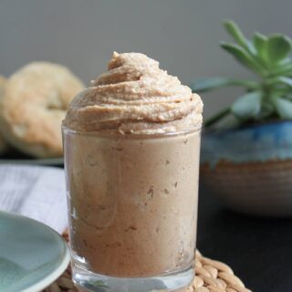 Dairy Free Cinnamon Maple Cream Cheese in a glass