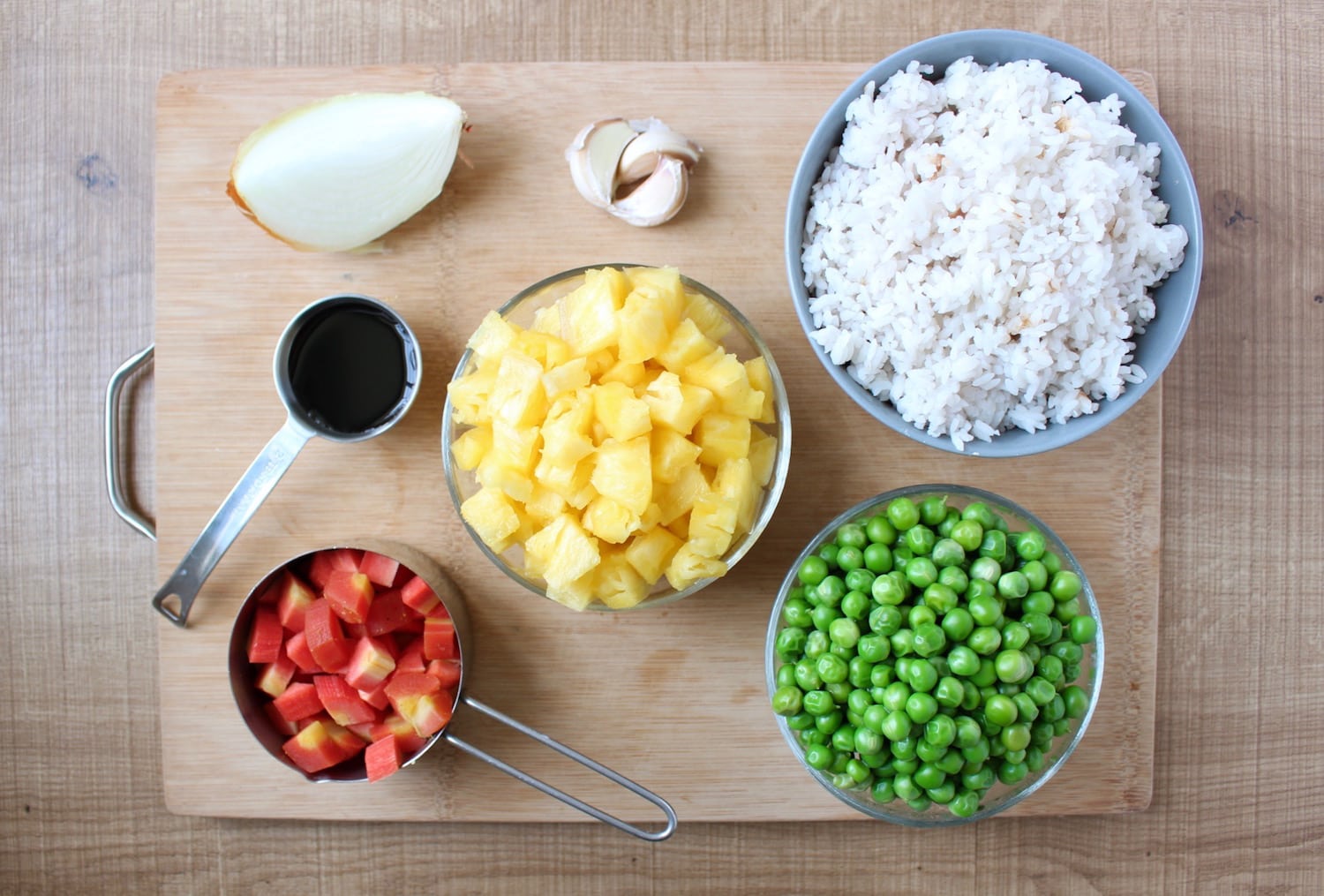 Ingredients of Pineapple Stir Fried Rice