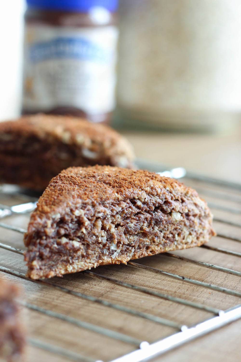 THE BEST Vegan Chocolate Peanut Butter Oatmeal Scones! I used to make scones like these all the time before I went vegan and I finally got around to making them dairy and egg free. These scones are sweet, moist and hearty!