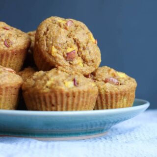 Vegan Pumpkin Nectarine Oatmeal Muffins