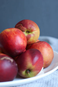 nectarines on a plate