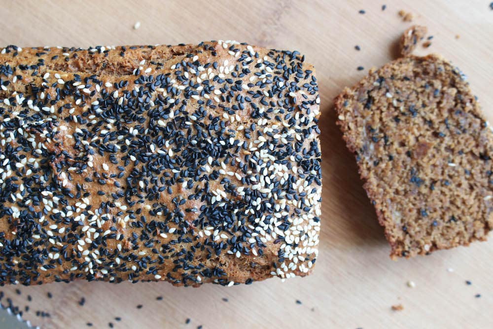 Black Sesame Tahini Vegan Banana Bread-10