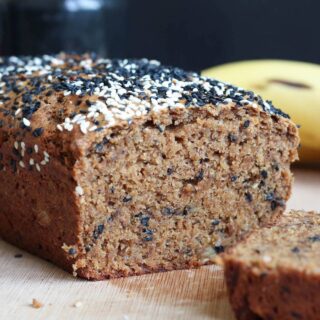 Black Sesame Tahini Vegan Banana Bread