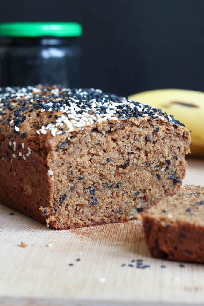 Black Sesame Tahini Vegan Banana Bread-8