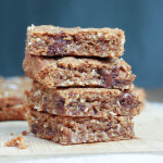 Vegan Coconut Chocolate Chunk Blondies stacked