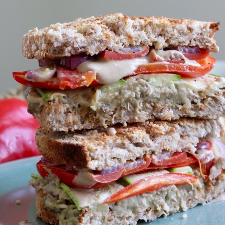 Baba Ganoush Sandwich With Roasted Vegetables - The Conscientious Eater