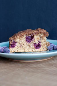 Vegan Blueberry Coffee Cake on a plate