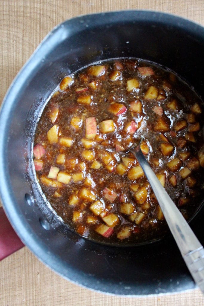 sauteed apples in a pot