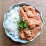 Vegan Seitan Tikka Masala in a bowl