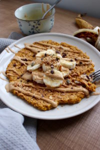 single serving vegan pumpkin pancake