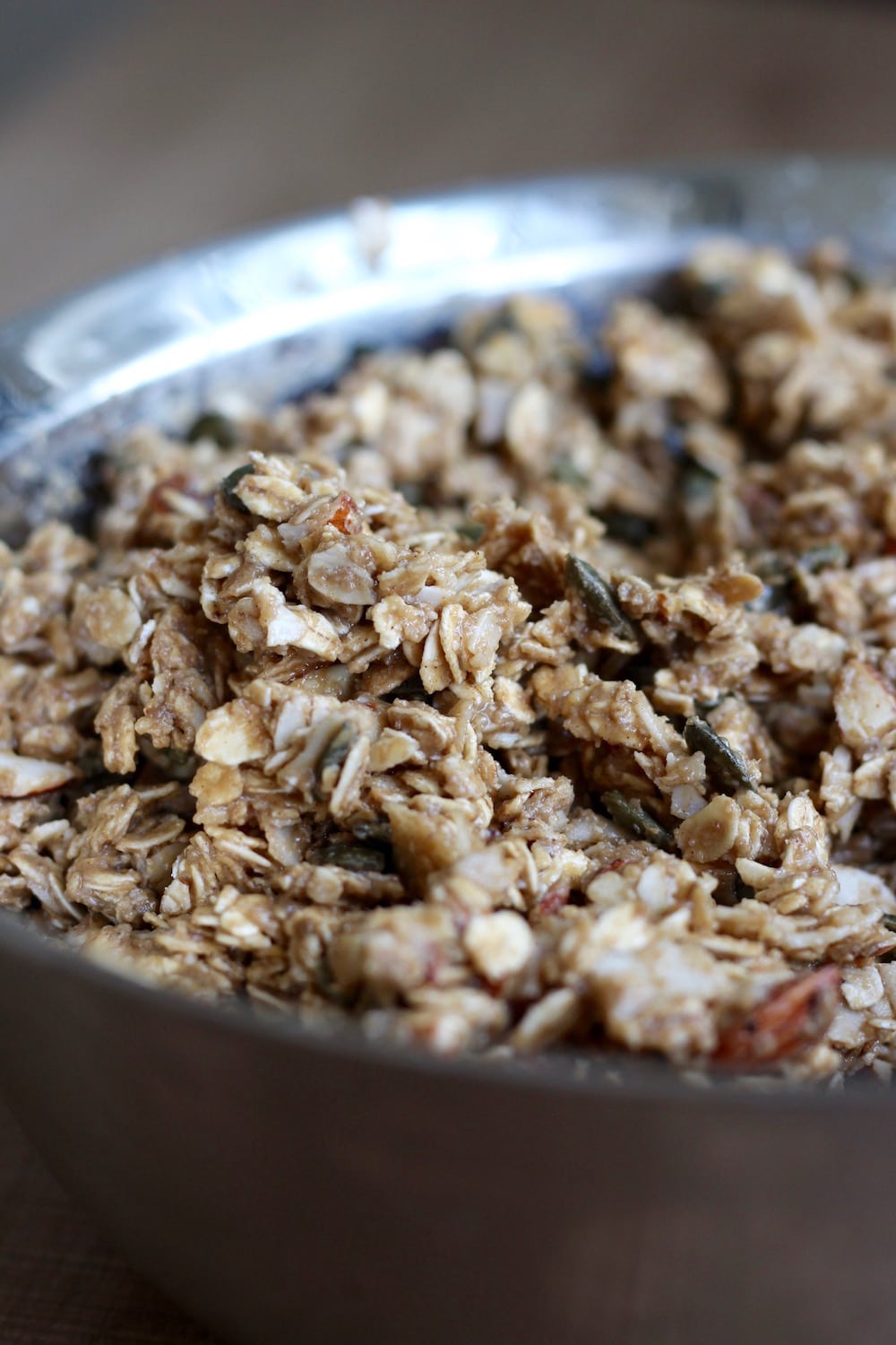 Tahini Oatmeal Granola Mix in a bowl