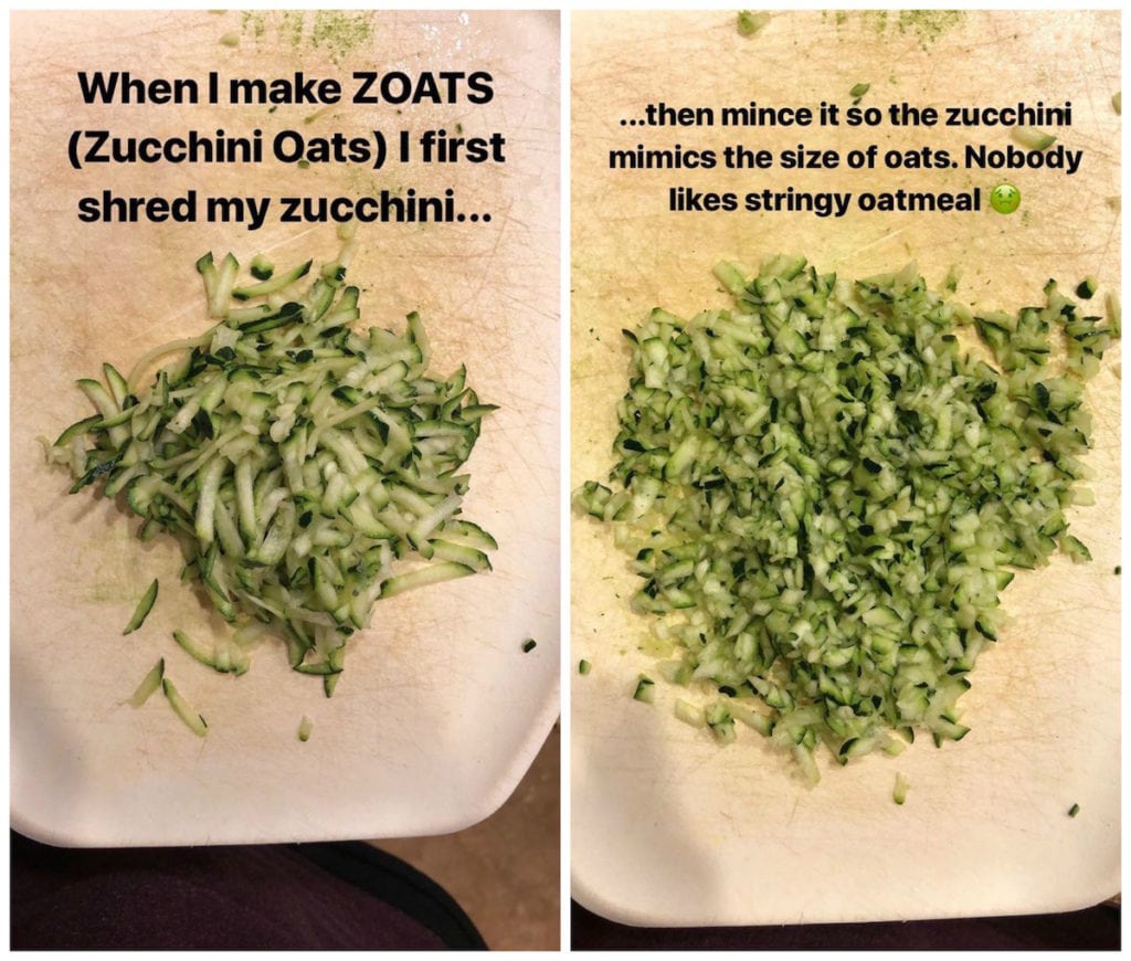 How to add zucchini to oatmeal example