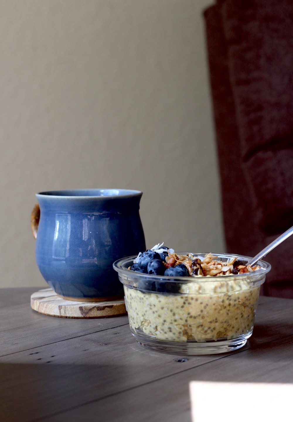 Vegan Golden Milk Overnight Oats on a table