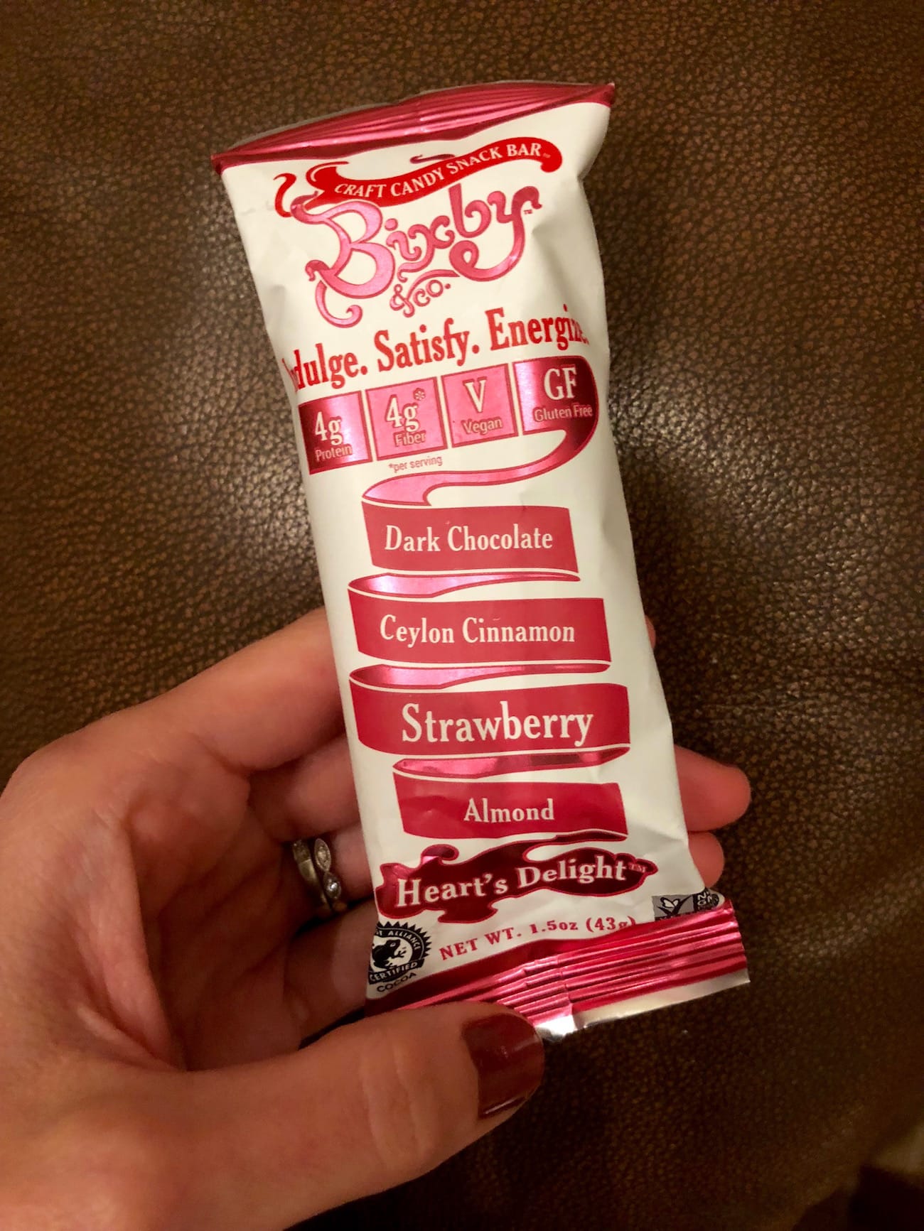 Dark Chocolate Strawberry Almond Candy Bar from my Vegan Cut's Box