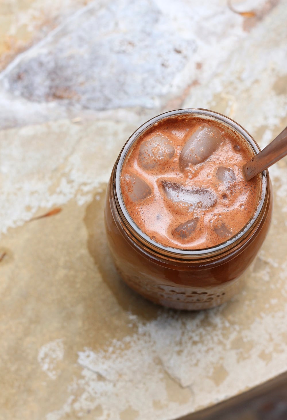 Easy Dairy Free Iced Mocha from above