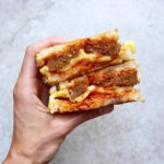 Vegan Pizza Panini held in hand