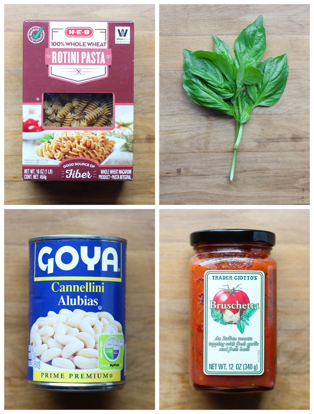 the ingredients you need for 4 ingredient Vegan Italian pasta salad 