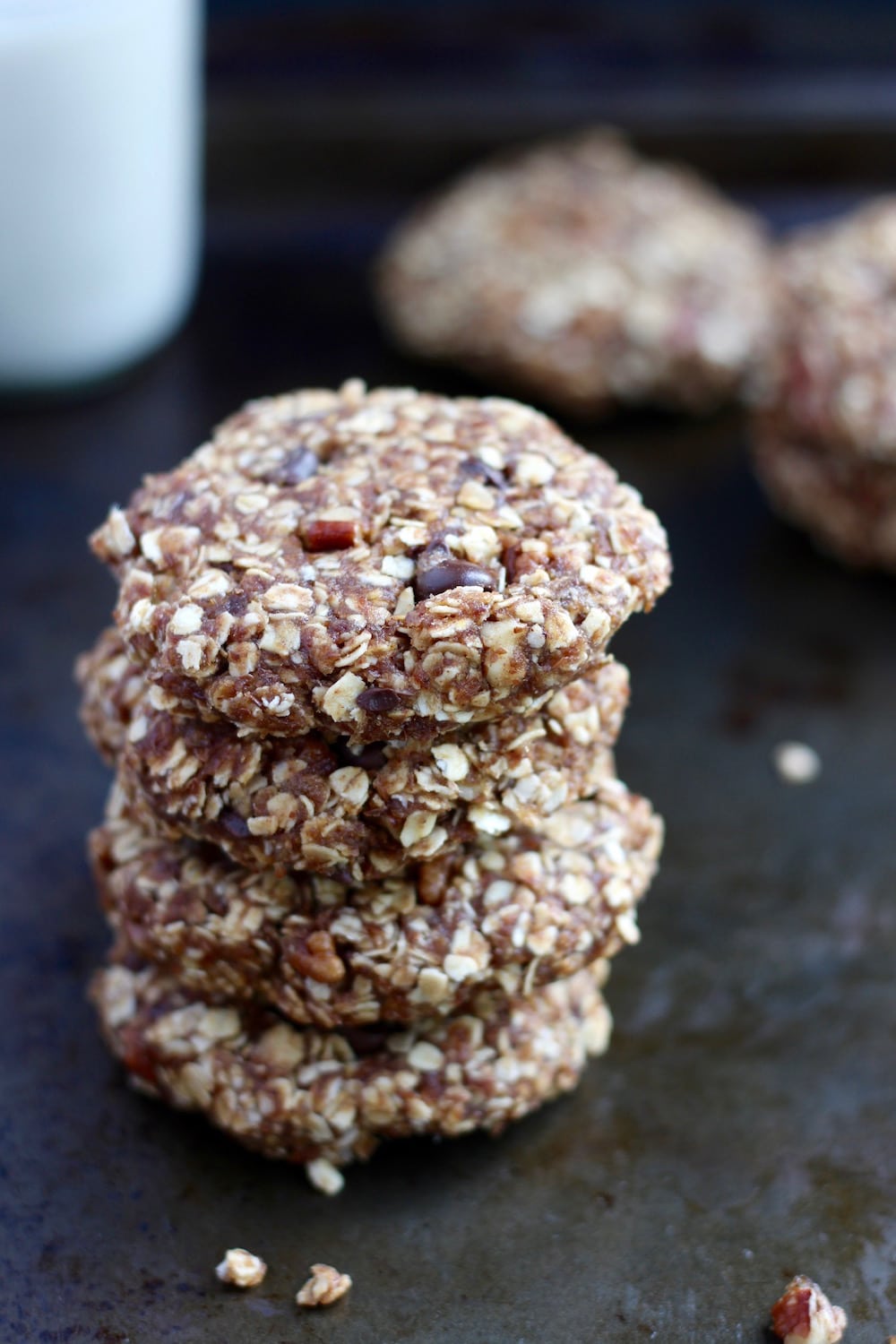 No bake vegan breakfast cookies on a pan